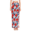 Red Hibiscus Tropical Pattern Print High Slit Maxi Skirt