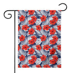 Red Hibiscus Tropical Pattern Print House Flag