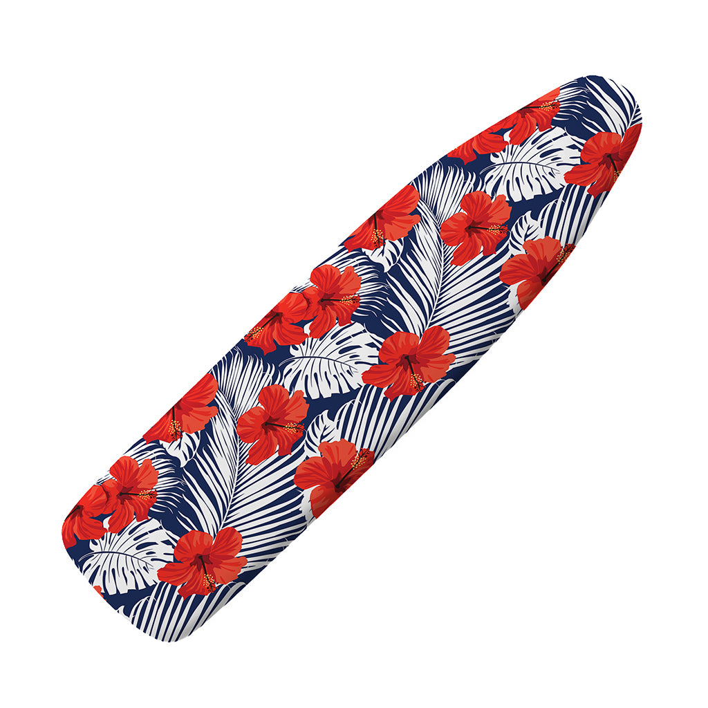 Red Hibiscus Tropical Pattern Print Ironing Board Cover