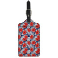 Red Hibiscus Tropical Pattern Print Luggage Tag