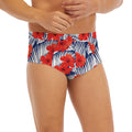 Red Hibiscus Tropical Pattern Print Men's Briefs