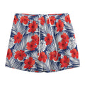 Red Hibiscus Tropical Pattern Print Mesh Shorts