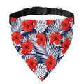 Red Hibiscus Tropical Pattern Print Over The Collar Dog Bandana