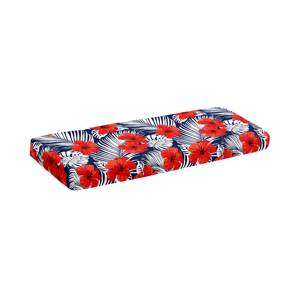 Red Hibiscus Tropical Pattern Print Piano Keyboard Cover