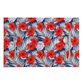 Red Hibiscus Tropical Pattern Print Placemat