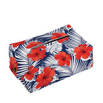 Red Hibiscus Tropical Pattern Print Rectangle Tissue Box Cover