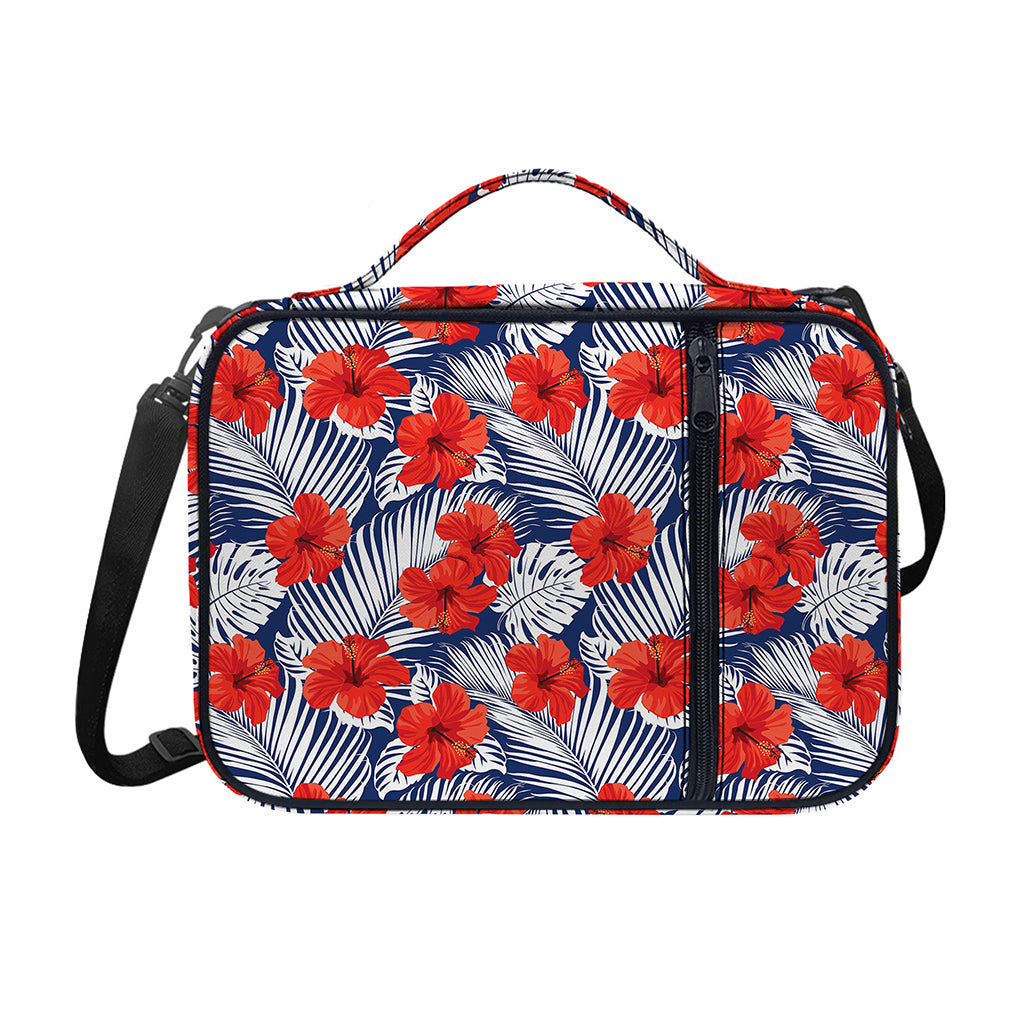 Red Hibiscus Tropical Pattern Print Shoulder Strap Bible Bag