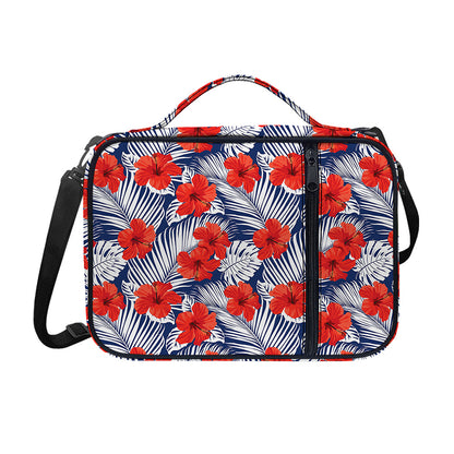 Red Hibiscus Tropical Pattern Print Shoulder Strap Bible Bag