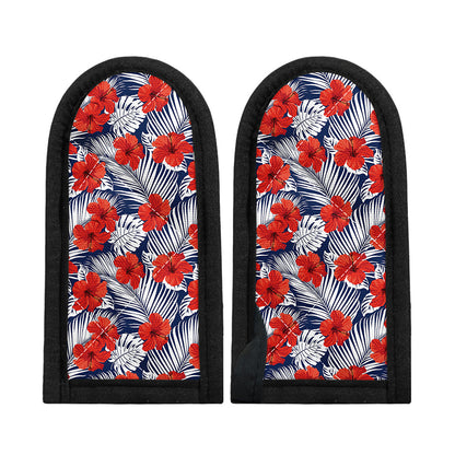Red Hibiscus Tropical Pattern Print Skillet Handle Cover