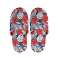 Red Hibiscus Tropical Pattern Print Slippers