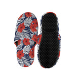 Red Hibiscus Tropical Pattern Print Slippers