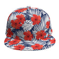 Red Hibiscus Tropical Pattern Print Snapback Cap