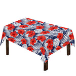 Red Hibiscus Tropical Pattern Print Tablecloth