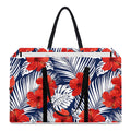 Red Hibiscus Tropical Pattern Print Utility Tote Bag