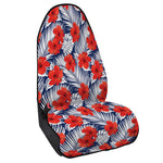 Red Hibiscus Tropical Pattern Print Waterproof Car Seat Cover