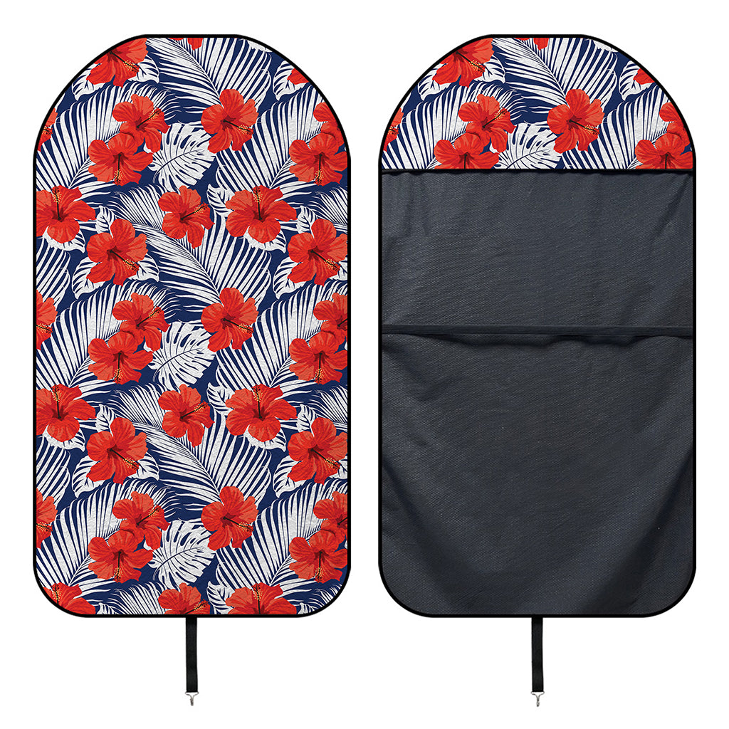 Red Hibiscus Tropical Pattern Print Waterproof Car Seat Cover