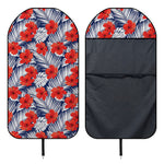 Red Hibiscus Tropical Pattern Print Waterproof Car Seat Cover