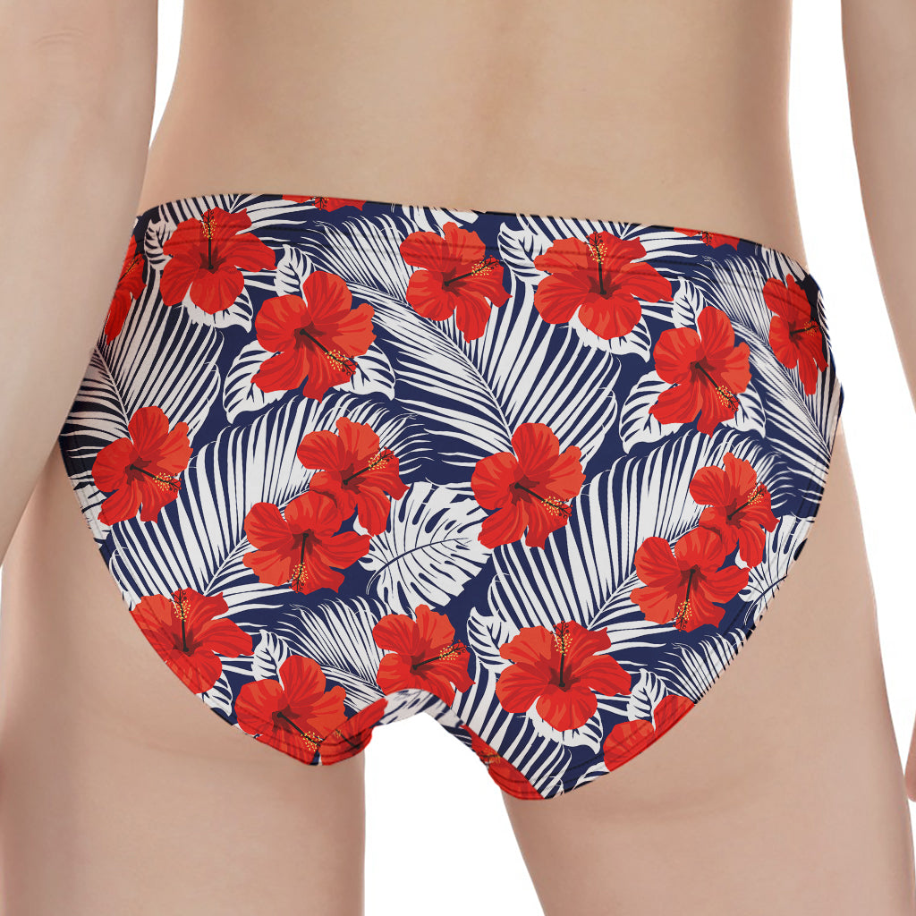 Red Hibiscus Tropical Pattern Print Women's Panties