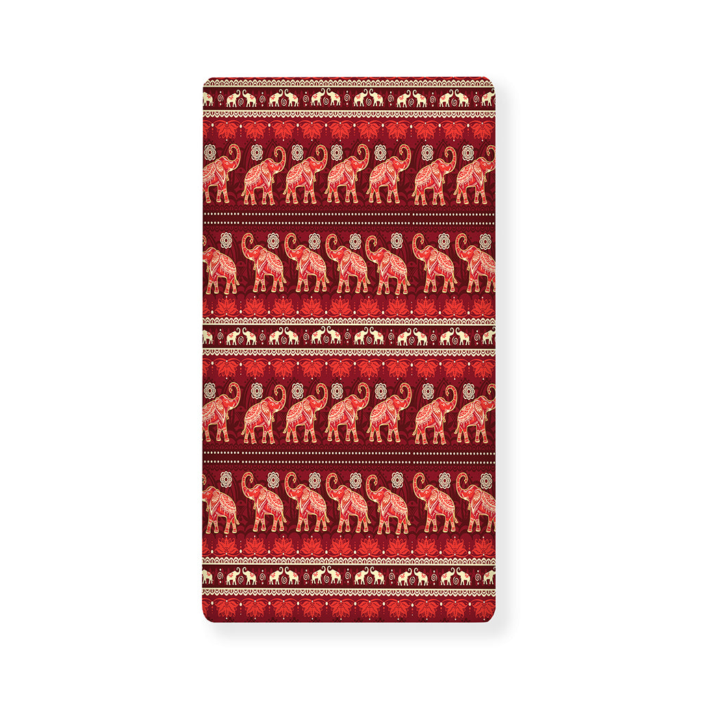 Red Indian Elephant Pattern Print Baby Crib Sheet