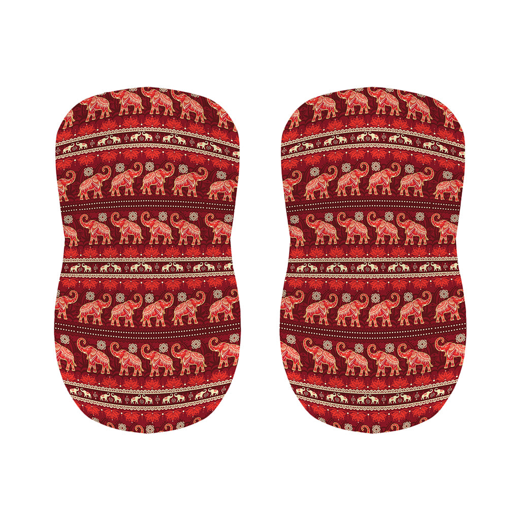 Red Indian Elephant Pattern Print Bar Stool Covers