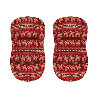 Red Indian Elephant Pattern Print Bar Stool Covers