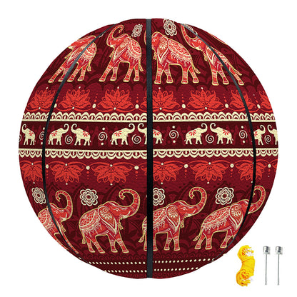 Red Indian Elephant Pattern Print Basketball
