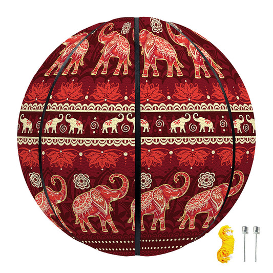 Red Indian Elephant Pattern Print Basketball