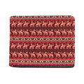 Red Indian Elephant Pattern Print Bifold Wallet