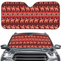 Red Indian Elephant Pattern Print Car Windshield Sun Shade