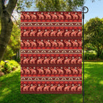 Red Indian Elephant Pattern Print Garden Flag