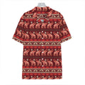 Red Indian Elephant Pattern Print Hawaiian Shirt