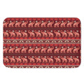 Red Indian Elephant Pattern Print Indoor Door Mat