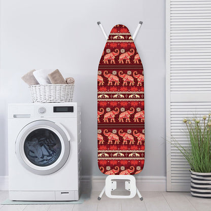Red Indian Elephant Pattern Print Ironing Board Cover