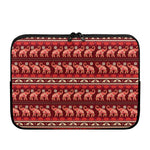 Red Indian Elephant Pattern Print Laptop Sleeve