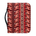 Red Indian Elephant Pattern Print Leather Bible Cover