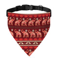Red Indian Elephant Pattern Print Over The Collar Dog Bandana
