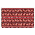 Red Indian Elephant Pattern Print Polyester Doormat