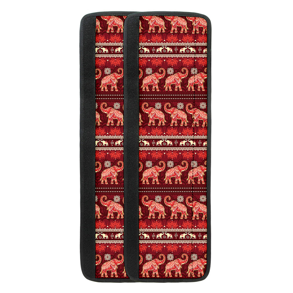 Red Indian Elephant Pattern Print Refrigerator Handle Covers