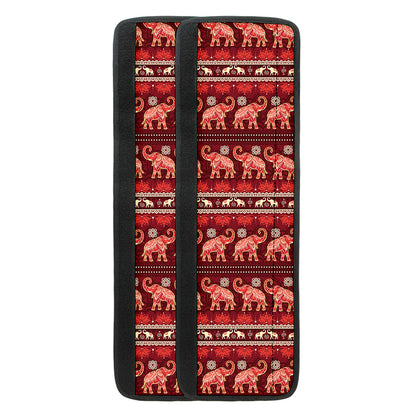 Red Indian Elephant Pattern Print Refrigerator Handle Covers