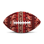 Red Indian Elephant Pattern Print Rugby Ball
