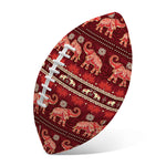 Red Indian Elephant Pattern Print Rugby Ball