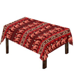 Red Indian Elephant Pattern Print Tablecloth