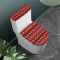 Red Indian Elephant Pattern Print Toilet Lid And Tank Cover Set