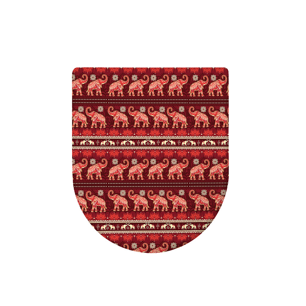 Red Indian Elephant Pattern Print Toilet Lid Cover