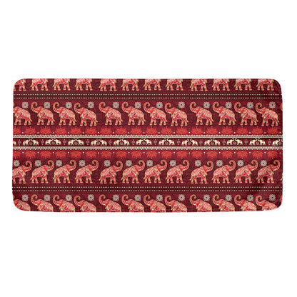 Red Indian Elephant Pattern Print Towel