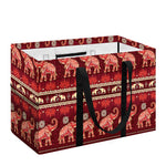 Red Indian Elephant Pattern Print Utility Tote Bag