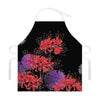 Red Japanese Amaryllis Pattern Print Adjustable Apron