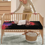 Red Japanese Amaryllis Pattern Print Baby Crib Sheet