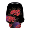 Red Japanese Amaryllis Pattern Print Baby Seat Cover