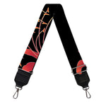 Red Japanese Amaryllis Pattern Print Bag Strap